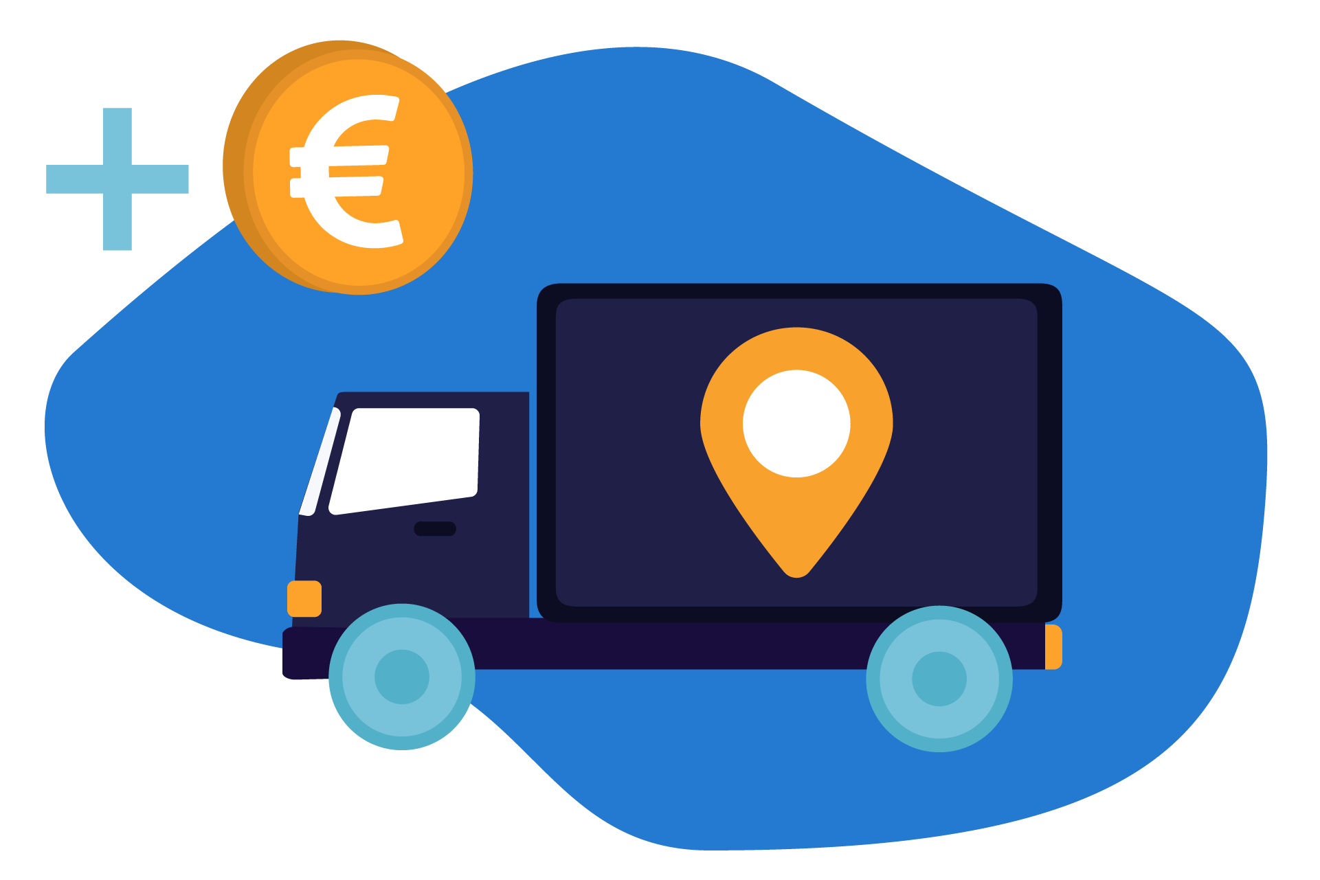 carrinha de transporte com símbolo de euro